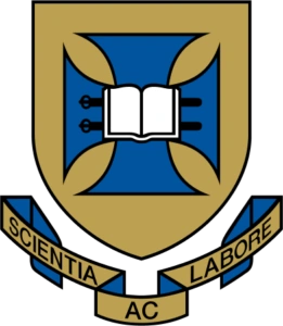 Academic research journal logo with open book and shield design.