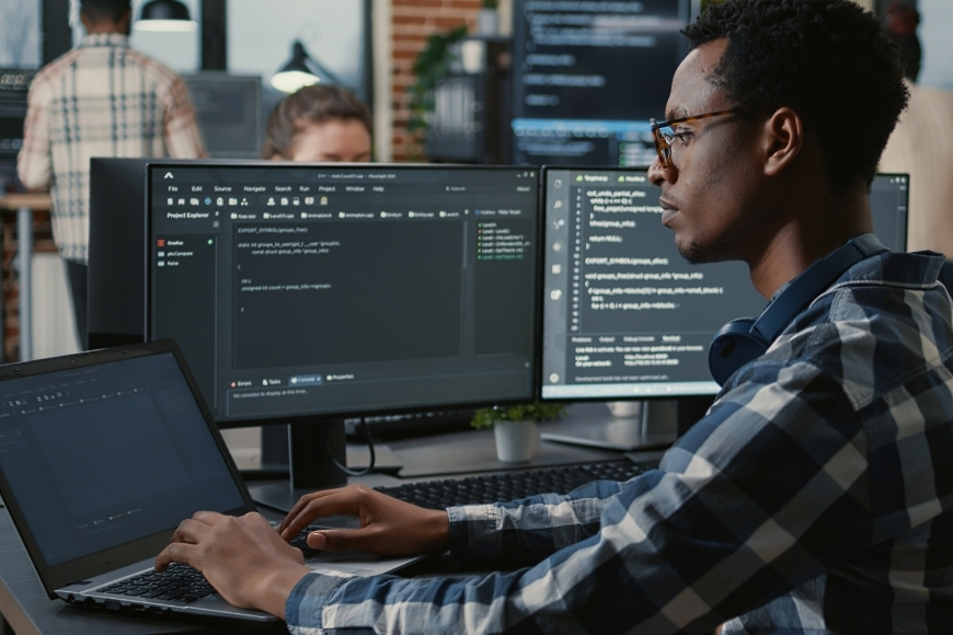Student coding and developing software for academic research at a journal publisher.