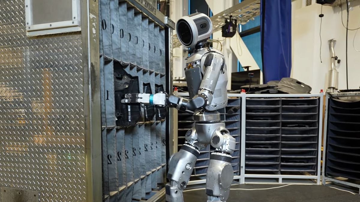 Advanced robot working in laboratory environment for scientific innovation.