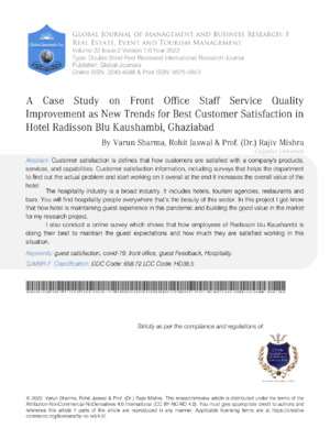 High-quality service improves customer satisfaction in hotels. Research on trends and strategies for better guest experiences.