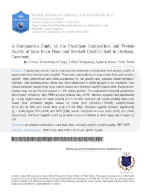 Soya Flour and Crafish Quality.