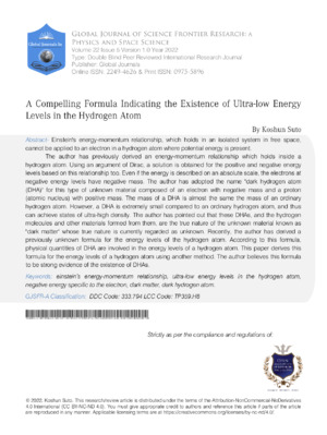 Ultra-low energy levels in hydrogen atom.