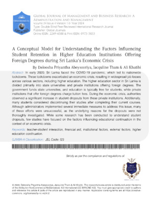 Economic influences on students.