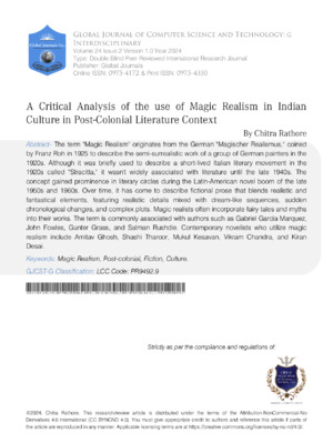 A journal exploring magic realism’s role in Indian post-colonial literature and cultural identity.