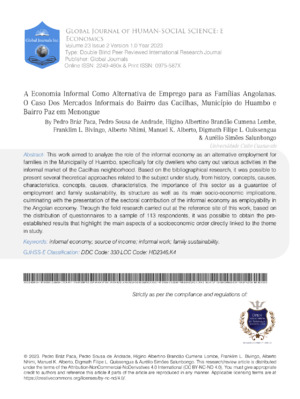 Analyzing family economic dynamics in Angola's communities.