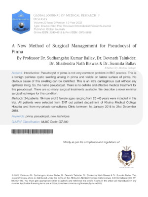 Enhances Pseudocystum Management in Pinna.