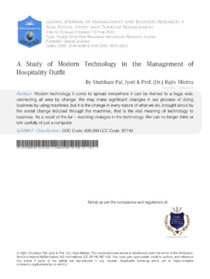 High-quality image of modern technology used in hospitality management and research development.
