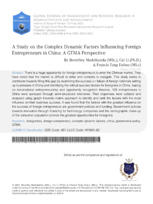 Alt text: Academic study on Chinese entrepreneurs' influence on foreign businesses and economic policies.