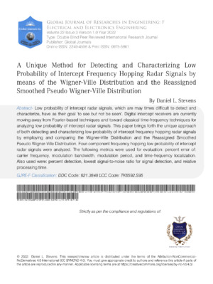 Radar signal detection method for engineering research studies.