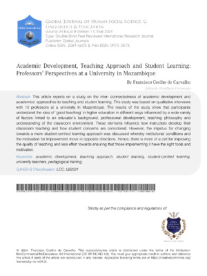 Alt="Research on student learning, teaching approach, and teacher-student interaction in Mozambique".