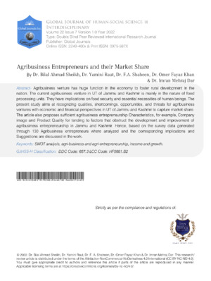 High-quality academic research on agribusiness entrepreneurship and economic growth.