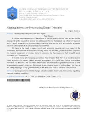Aligning interests in energy transition.
