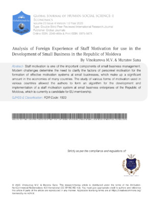 Alt text: Analysis of foreign business motivation for small business development in Moldova.