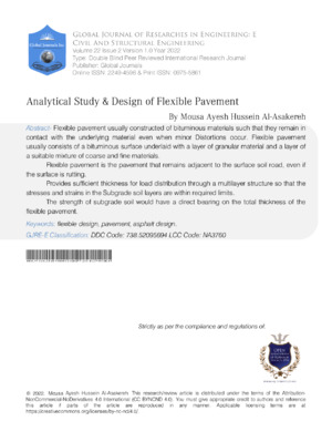 Flexible pavement study on resilient surface design for engineering journals.
