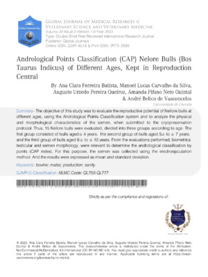 Nelore Bulls reproductive health and classification study.