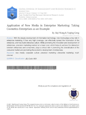 Application of new media in enterprise marketing for cosmetic companies.