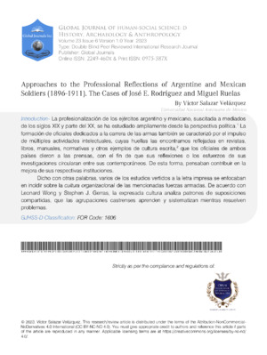 Alt text: Study of Argentinian and Mexican soldiers' reflections from 1896 to 1911.
