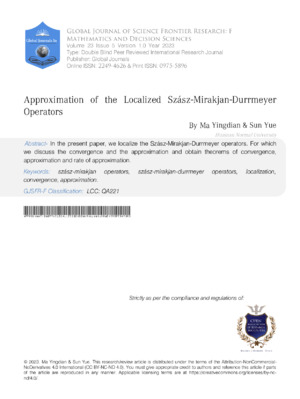 This academic article discusses the approximation of functions using localized Szász-Mirakjan-Durrmeyer operators, highlighting convergence properties.