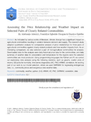 Improving accuracy on commodity price and weather effects analysis.