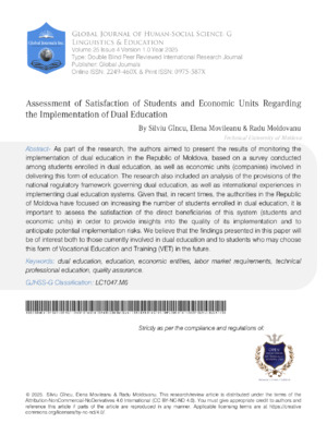 Assessment of Student Satisfaction in Dual Education.