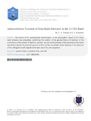 Analysis of solar radio signals and autocorrelation functions at 12.2 GHz band.