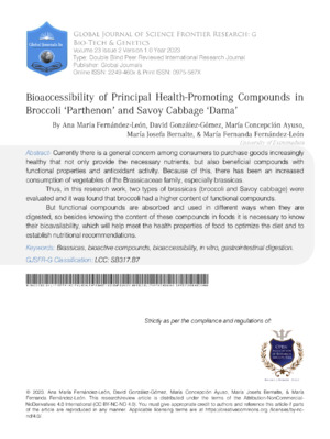 Bioavailability of health-promoting compounds in broccoli: research on effective absorption and nutritional benefits.