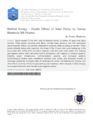 Enhanced understanding of solar flares and biofield energy's health effects.