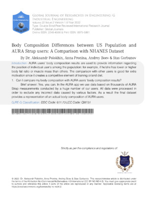 Body composition differences in US population and AURA users. Comparison with NHANES dataset.