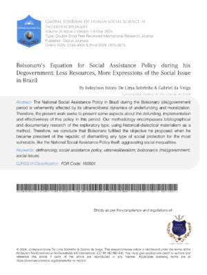 Image illustrates Brazil's social assistance policy during the Bolsonaro government.