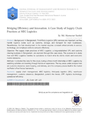 Efficient Supply Chain Study in M&A.