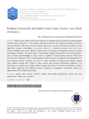 Smart, stable global value chains for sustainable growth.