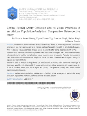 Central Arterial Blockage Risk in Medical Study.