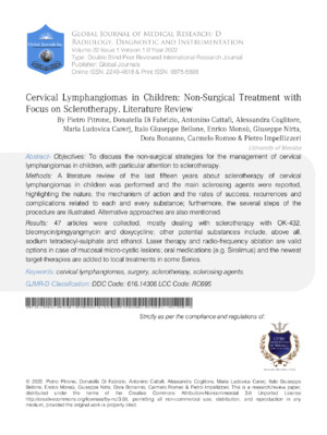 A detailed research on non-surgical treatments for pediatric cervical lymphomas, highlighting effectiveness and future approaches.