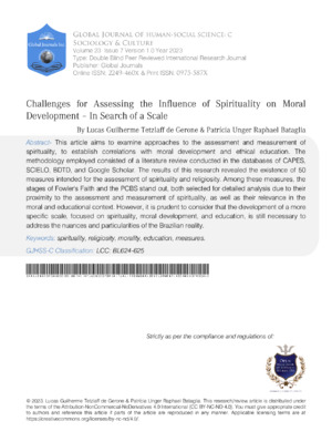 Alt text: Academic journal cover discussing spirituality's role in moral development and education.