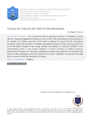 Research on decarbonisation efforts to address climate change and global warming.