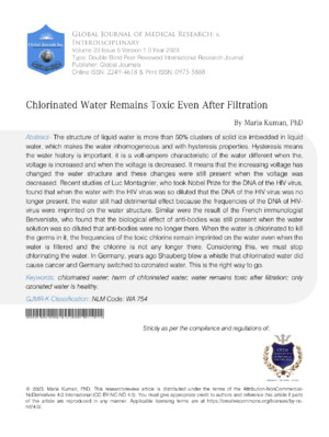 Safe drinking water after chlorination process.