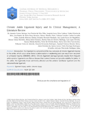 An academic research article on chronic ankle ligament injury, management, and clinical outcomes.
