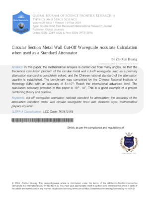 High-quality metal circular wall cut-out used in waveguide accuracy testing and research.