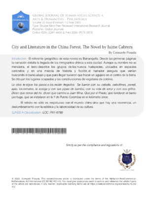 Alt text: Academic research on city and literature in the China Forest by Jaime Cabrera.