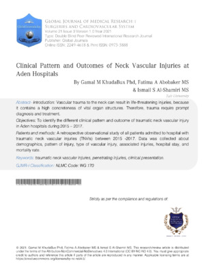 Detailed analysis of neck vascular injuries and trauma outcomes.