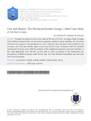 High-quality study on coin and identity from the Provincial Roman Coin Collection, exploring cultural identity in ancient coins.