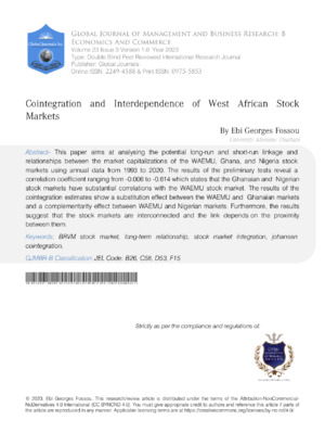 Alt="Research paper on West African stock markets, focusing on sustainability and financial growth.".