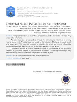 Conjunctival myiasis case study at Kati Health Center, highlighting diagnosis, treatment, and prevention of eye fly infestation.