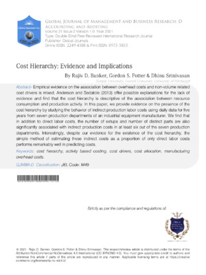 Alt text: Academic article on cost hierarchy evidence and implications in management research.
