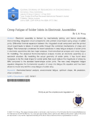 High-resolution image of solder joints in electronic assemblies illustrating creep fatigue effects.