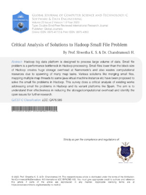 An in-depth study of Hadoop's file system limitations and performance issues for research.