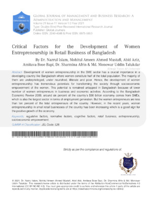 Women entrepreneurs in Bangladesh face unique challenges in business growth and development.