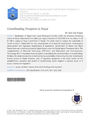 Crowdfunding prospects in Nepal for financial growth and development.