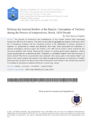 Alt text: Book cover of "Defining the Internal Borders of the Empire" in Brazilian history, 1820s decade.