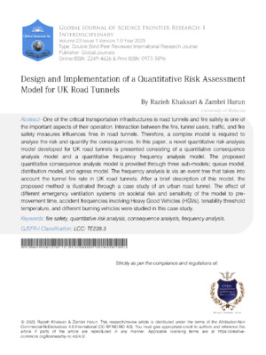 Explores a quantitative risk assessment model for UK road tunnels and their safety management.